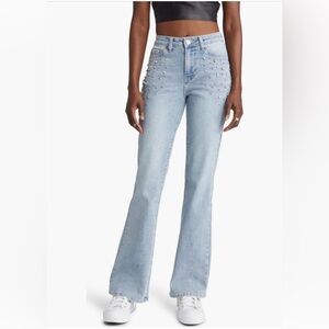 BP Sparkle Mid Rise Flare Jeans (Vintage Light Jewels)